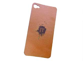 leather phone cover engraved