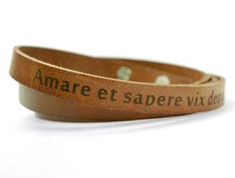 engraved leather bracelet